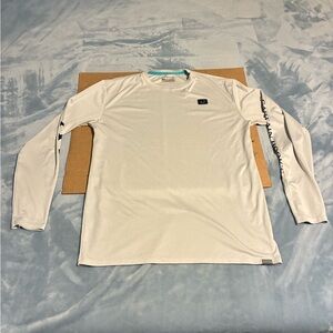 Avid Gray Whie Long Sleeve Men's Fishing  Tee Large